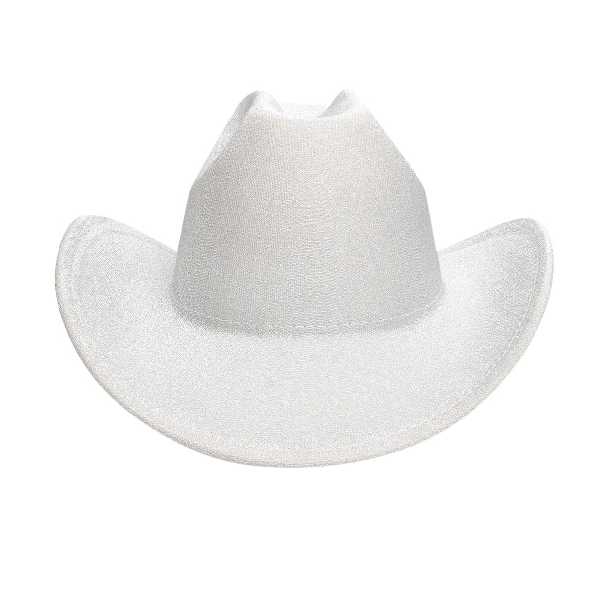 Cowboy Hat White Glittery Rodeo Style for Women