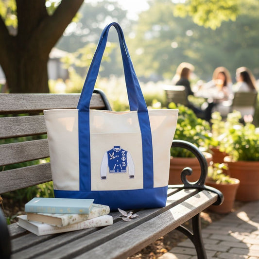 ZPB Sorority Large Canvas Tote Bag Reusable Merch