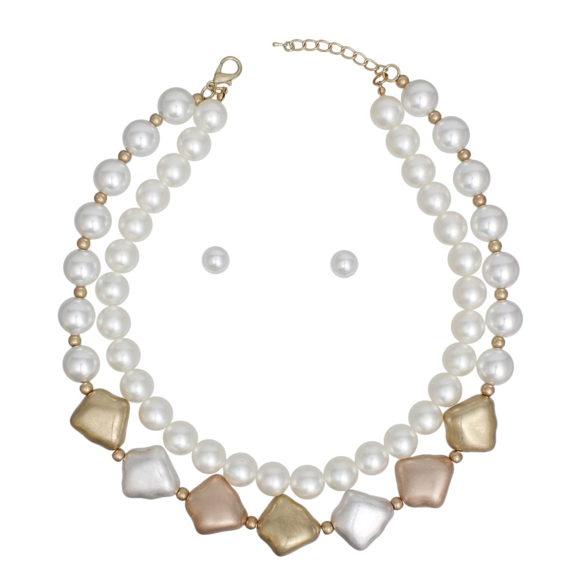 Layered Matte Multi Chunky Vintage Pearl Necklace
