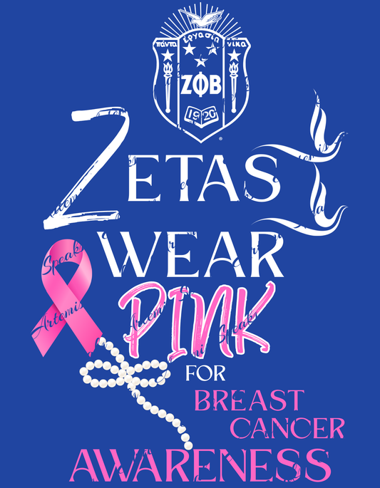 Zeta Phi Beta Breast Cancer Awareness T-shirt