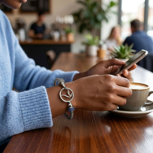 ZPB Silver Cable Logo Bangle