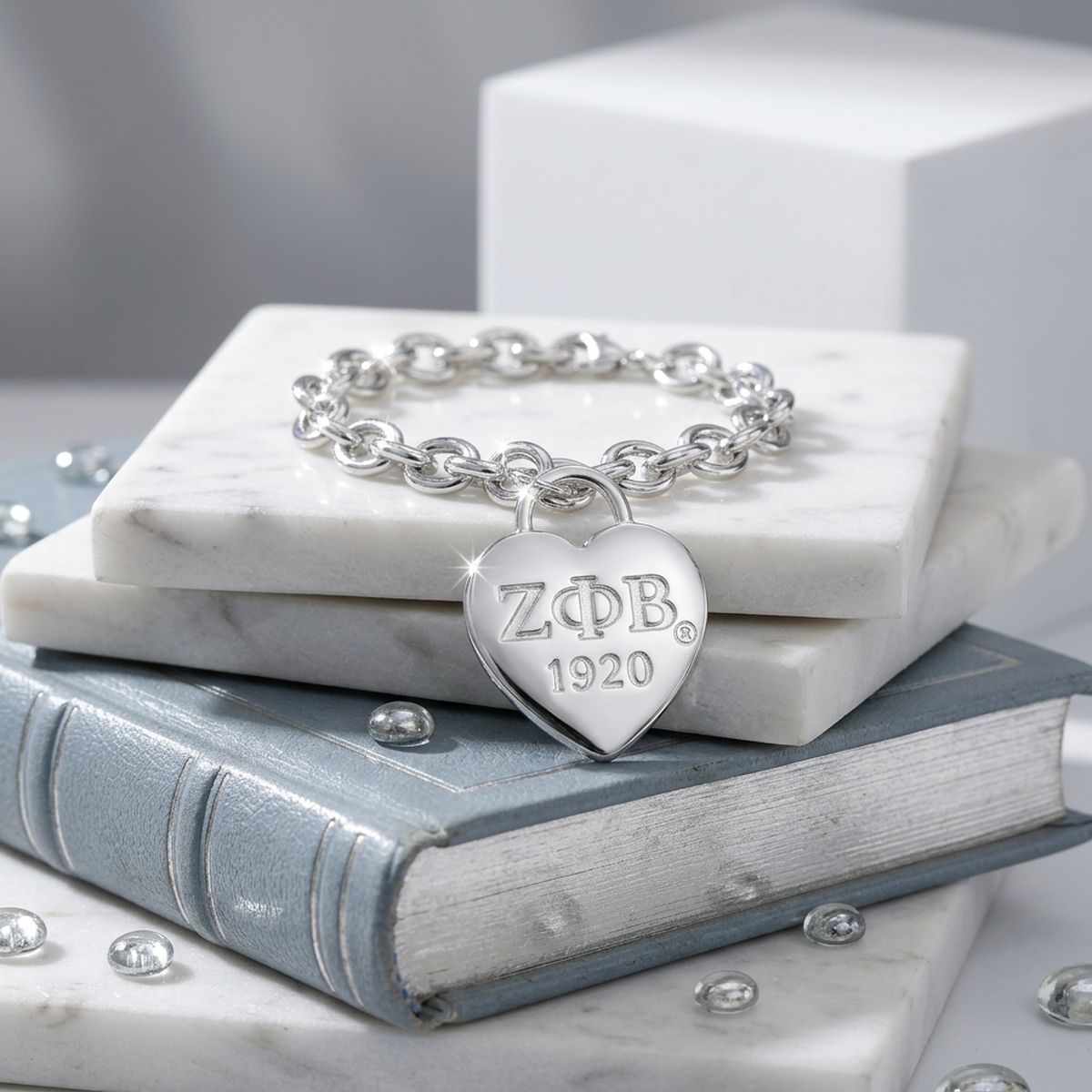 ZPB Silver 1920 Legacy Heart Lock Chain Bracelet