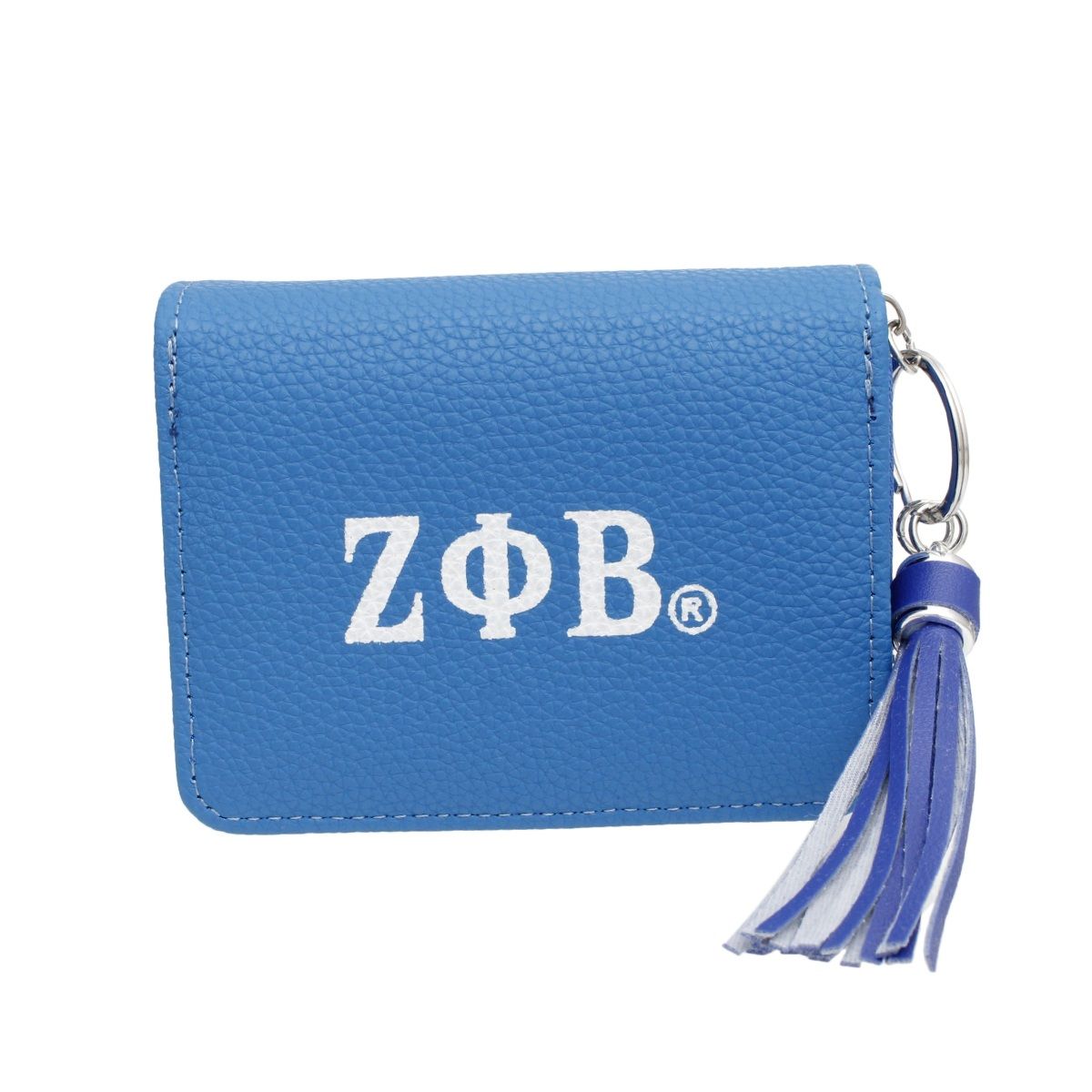 ZPB Sorority Blue Tassel Keychain Zipper Wallet