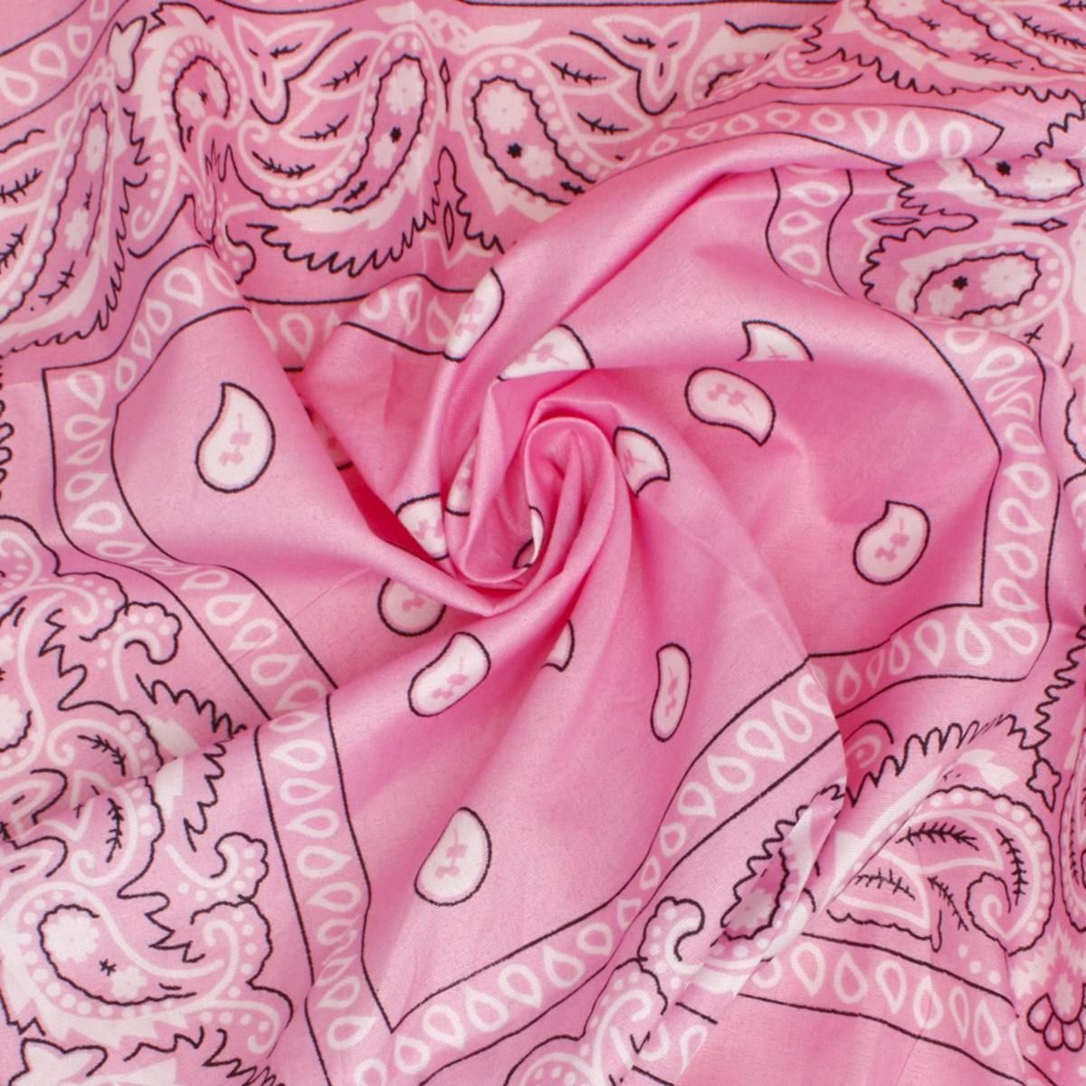 Pink and White Bandana Bling Fringe Necklace