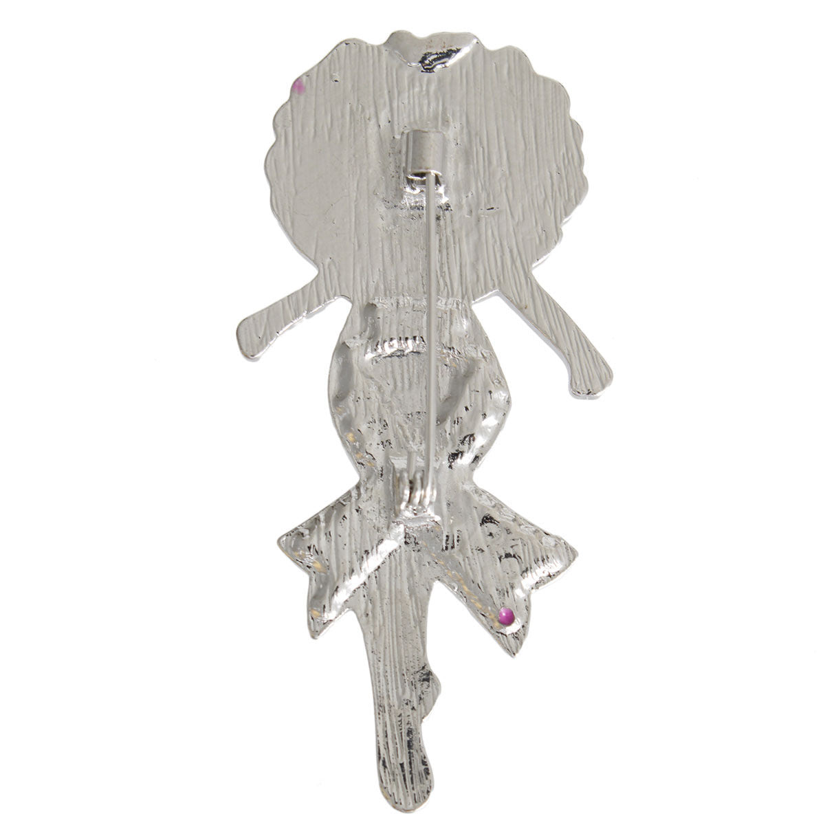 Brooch Silver Pink Black Woman Breast Cancer Pin