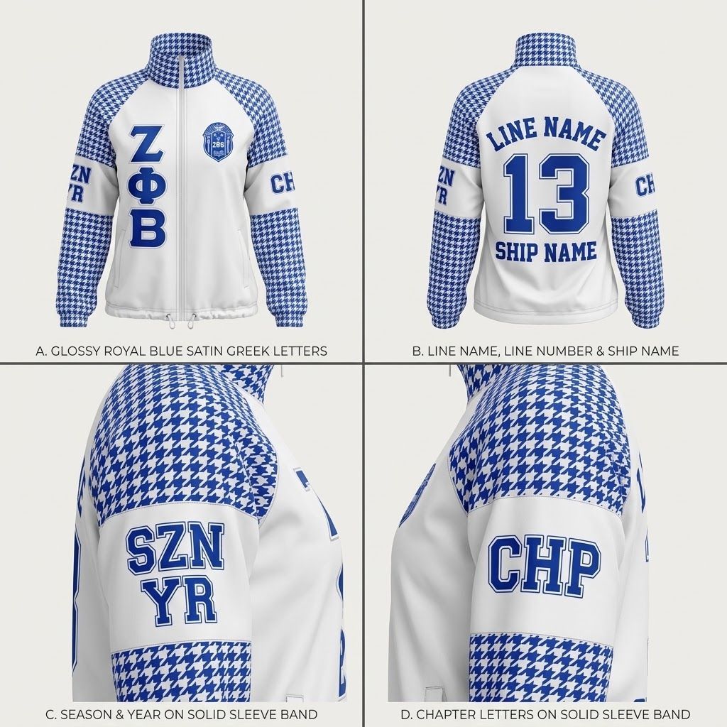 ZPB Apparel Large Blue White Windbreaker Jacket