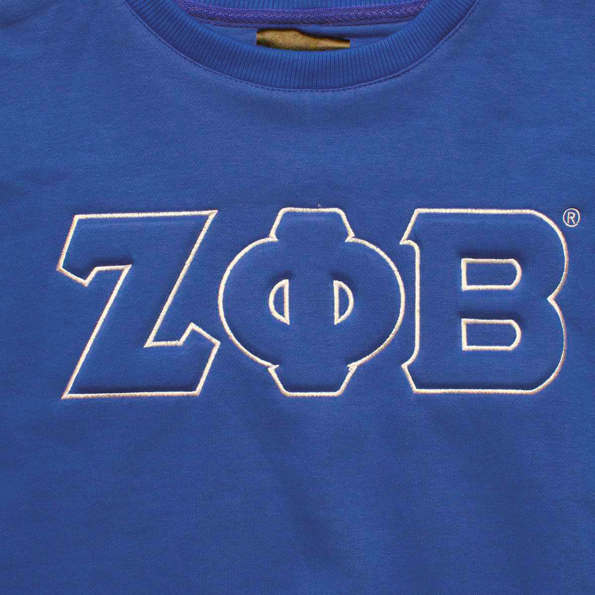 ZPB Greek Gear XL Blue Embroidered Crew Sweatshirt