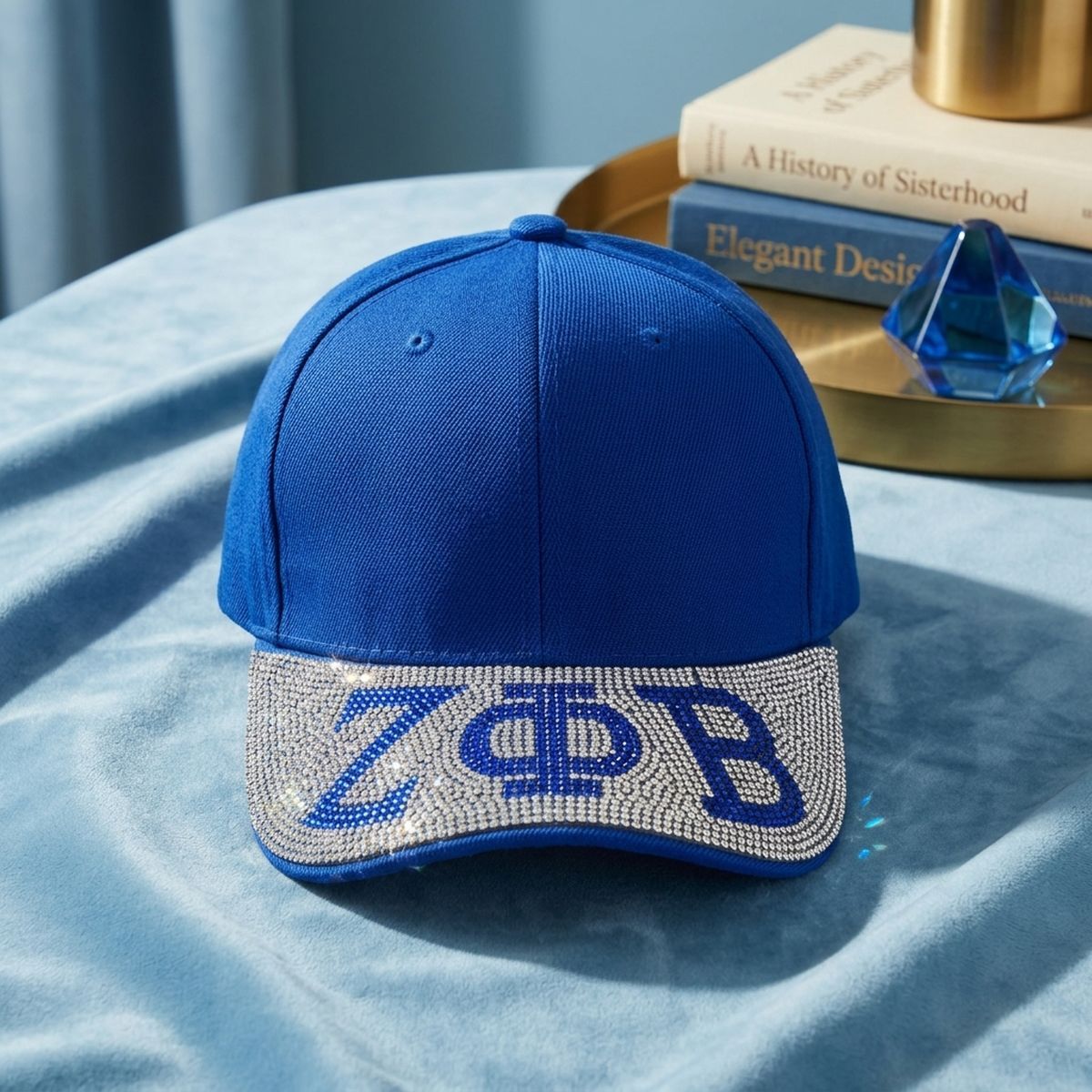 ZPB Blue Canvas Greek Brim Baseball Cap
