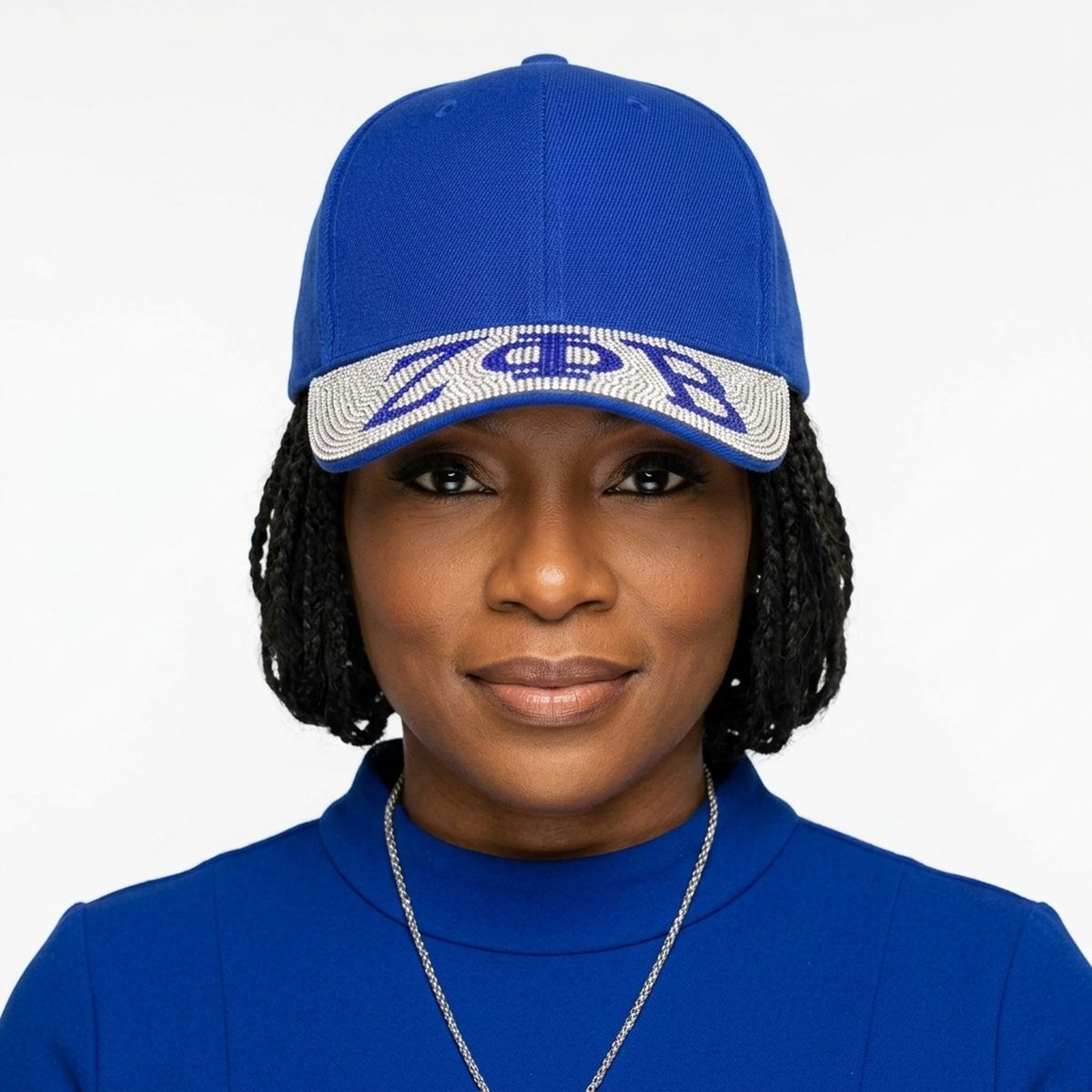 ZPB Blue Canvas Greek Brim Baseball Cap