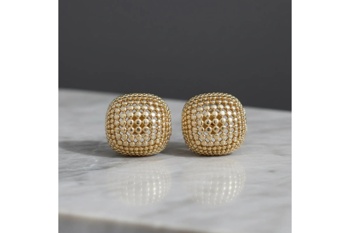 Stud Square Dome Earrings